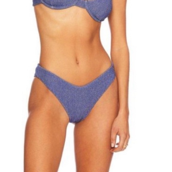 NWOT Beach Riot Vanessa bikini bottom sapphire sparkle glitter 12072 - Picture 4 of 9